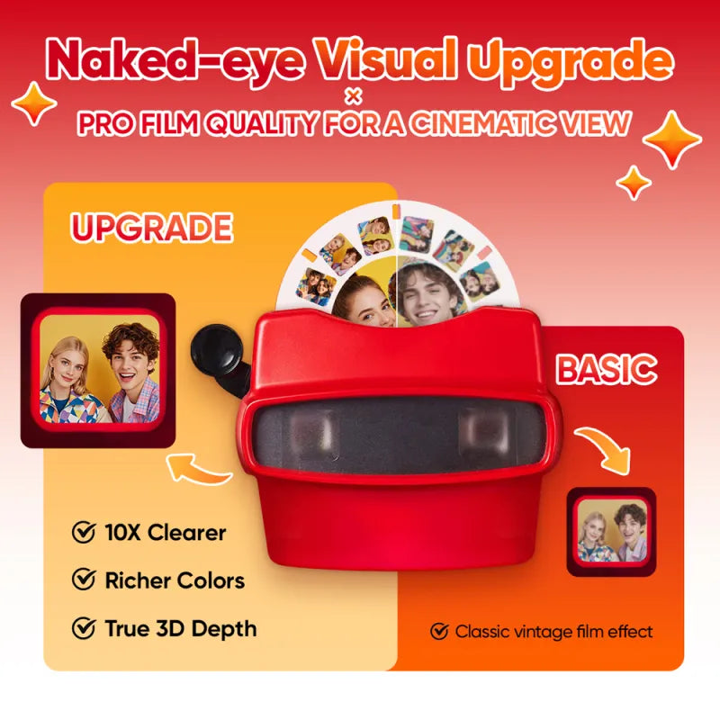 Custom 3D Viewfinder and Reel 10x Ultra-Clear 3D Upgraded Version Personalized Christmas Gifts Text and Photo Viewer with Your Own Photos