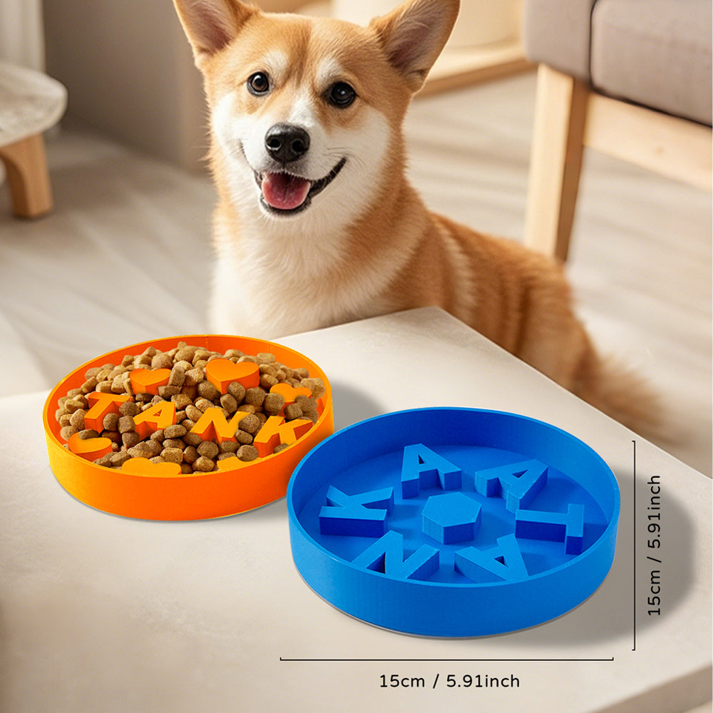 Personalized Slow Feeder Dog Bowl – Custom 3D Printed Name
