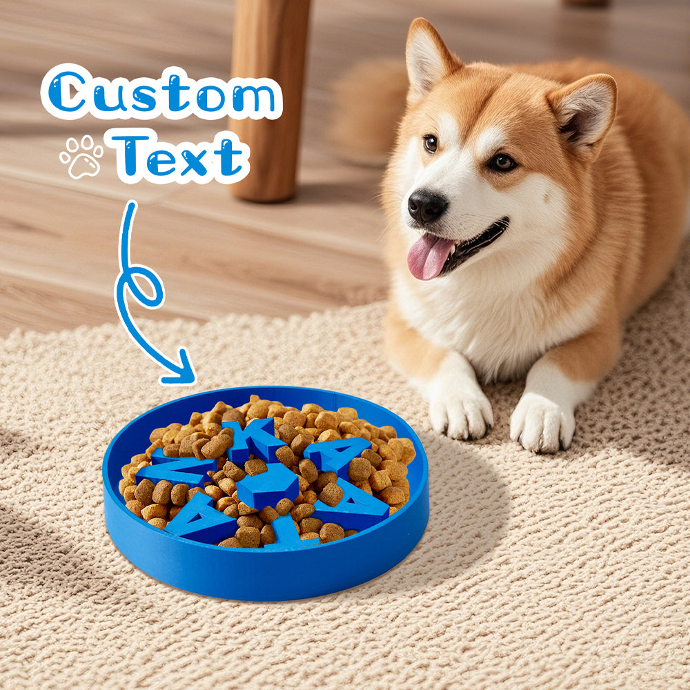 Personalized Slow Feeder Dog Bowl – Custom 3D Printed Name