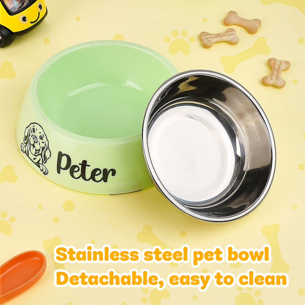Personalized Stainless Steel Pet Bowl – Custom Dog Food & Water Dish