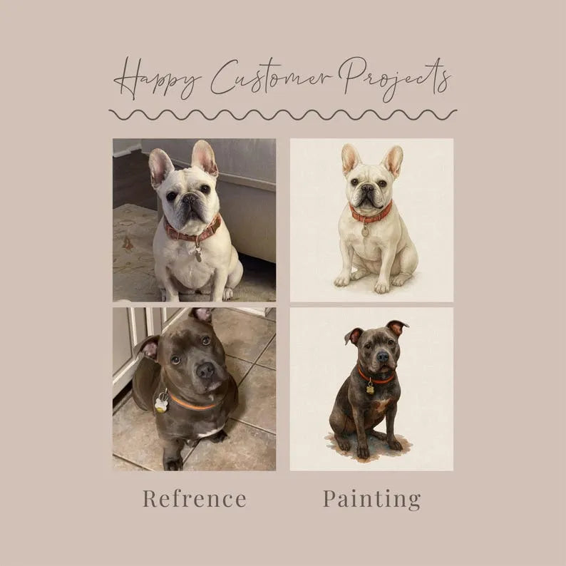 Custom Watercolor Dog Portrait – Hand-Drawn Personalized Gift