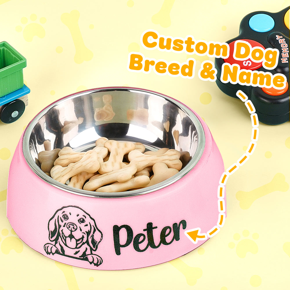 Personalized Stainless Steel Pet Bowl – Custom Dog Food & Water Dish