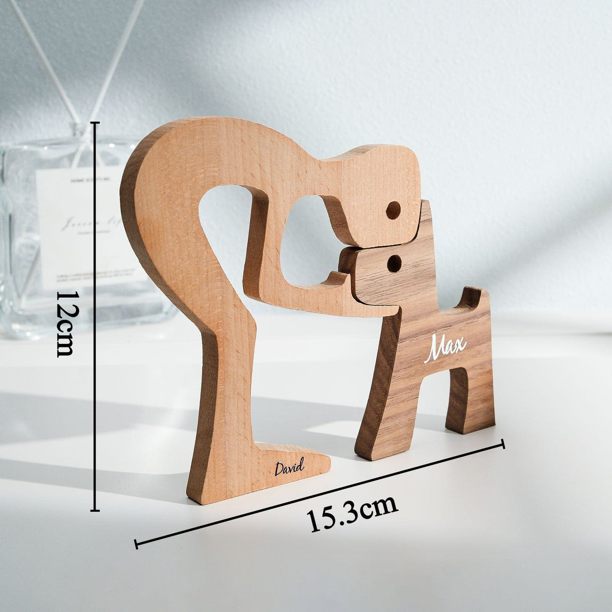 Personalized Wooden Dog Name Carving – Custom Table Décor Gift for Dog Moms