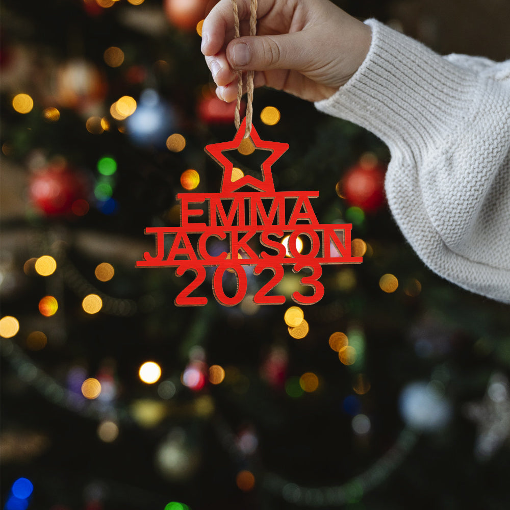 Personalized Christmas Tree Shape Hanging Decorations | Custom Name Ornaments