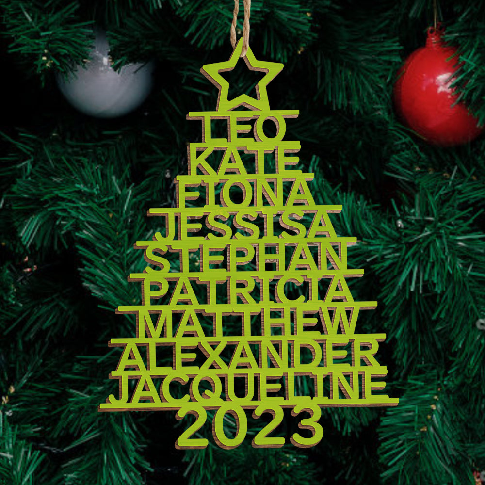 Personalized Christmas Tree Shape Hanging Decorations | Custom Name Ornaments