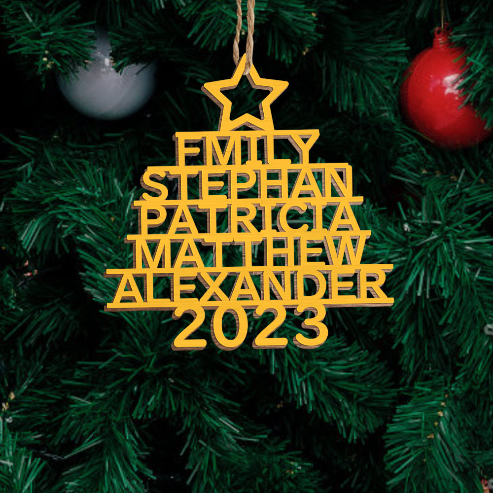 Personalized Christmas Tree Shape Hanging Decorations | Custom Name Ornaments