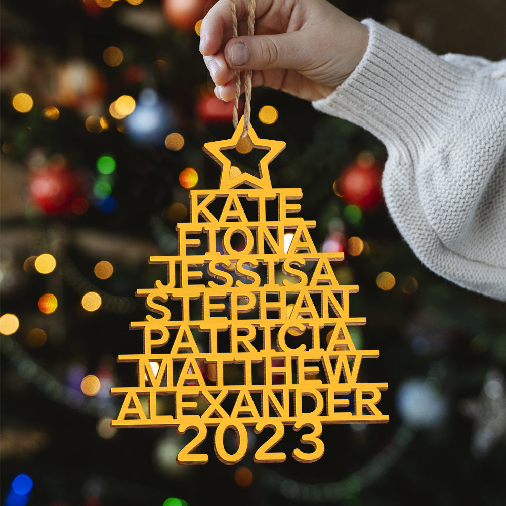 Personalized Christmas Tree Shape Hanging Decorations | Custom Name Ornaments