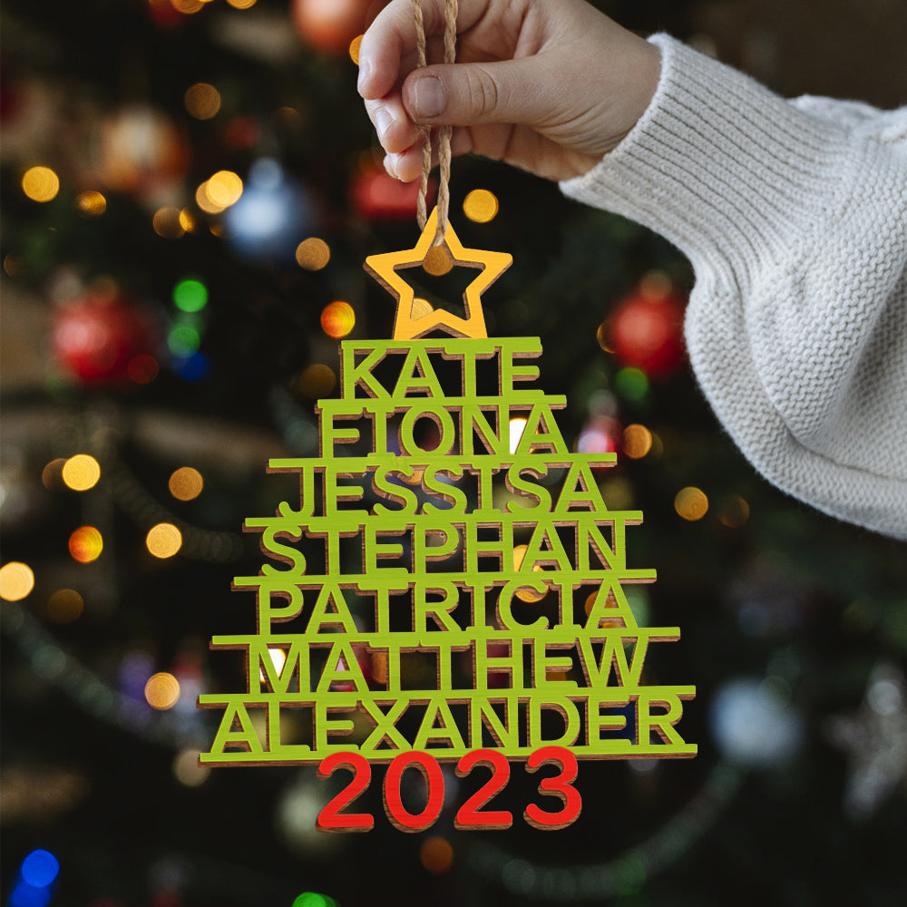 Personalized Christmas Tree Shape Hanging Decorations | Custom Name Ornaments
