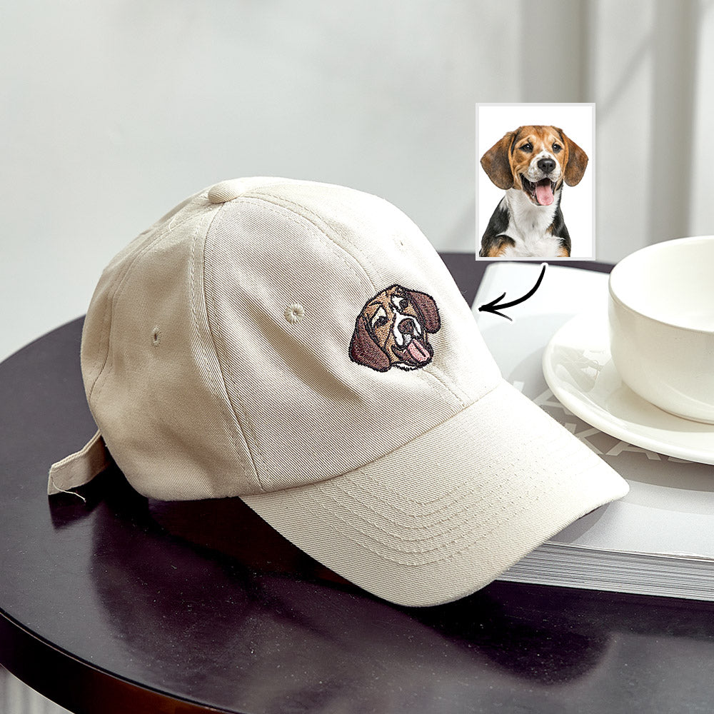 Custom Embroidered Dog Photo Hat – Personalized Gift for Dog Moms
