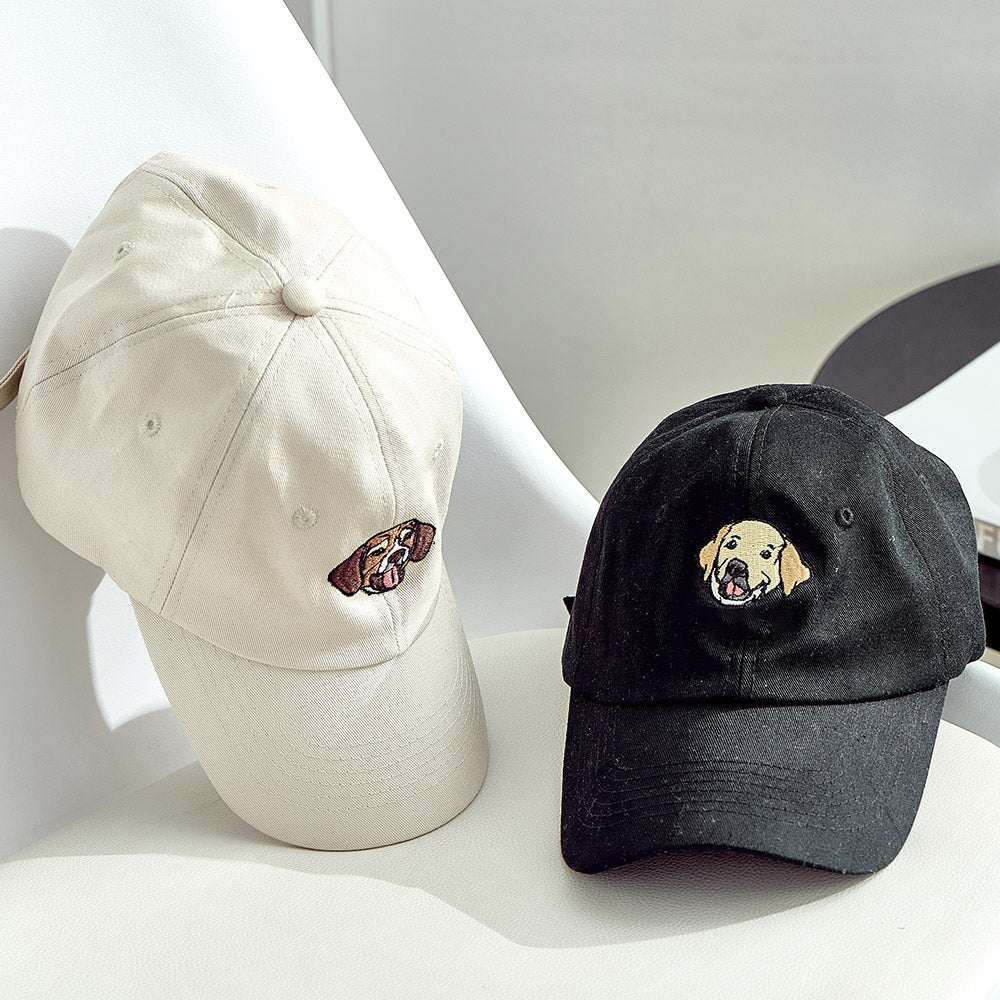 Custom Embroidered Dog Photo Hat – Personalized Gift for Dog Moms