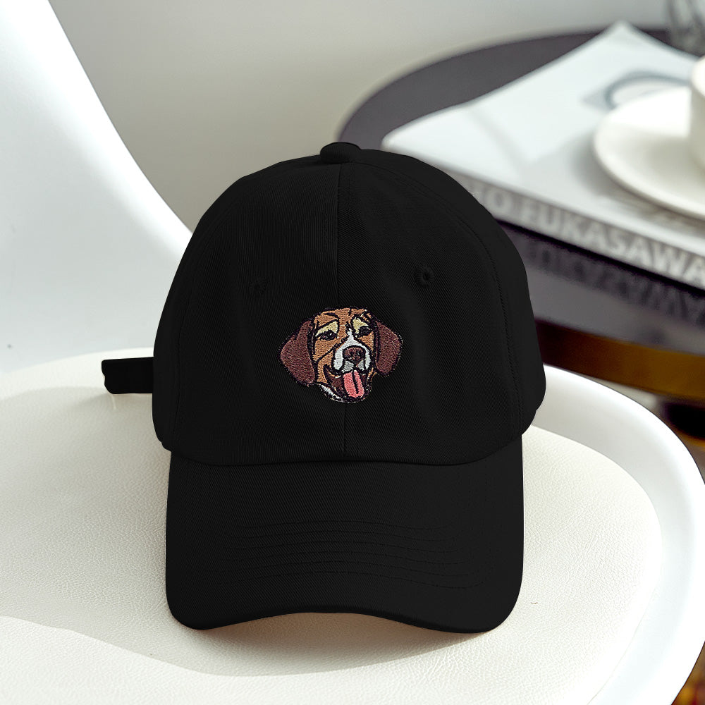 Custom Embroidered Dog Photo Hat – Personalized Gift for Dog Moms