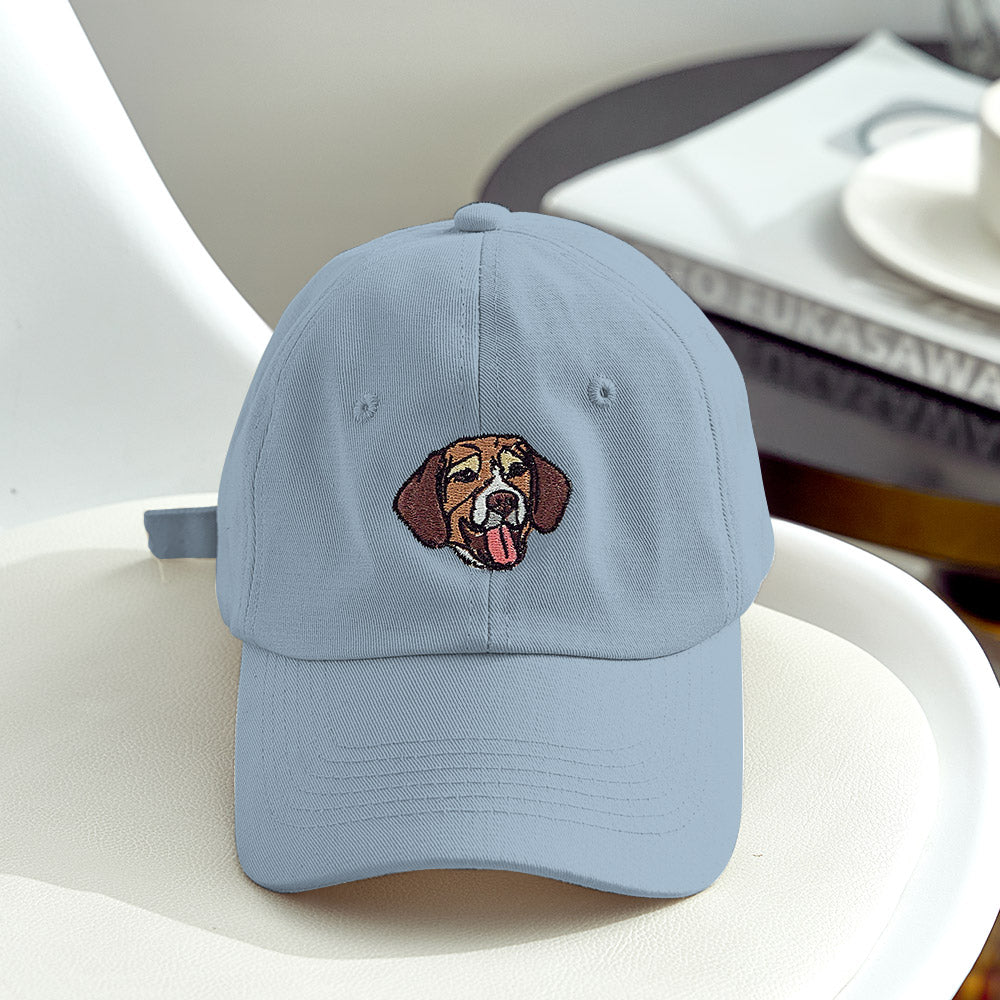 Custom Embroidered Dog Photo Hat – Personalized Gift for Dog Moms