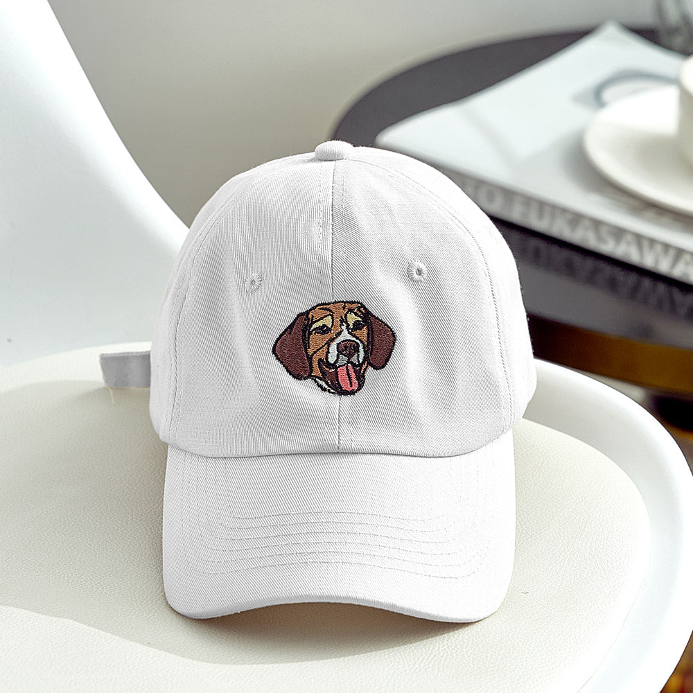 Custom Embroidered Dog Photo Hat – Personalized Gift for Dog Moms