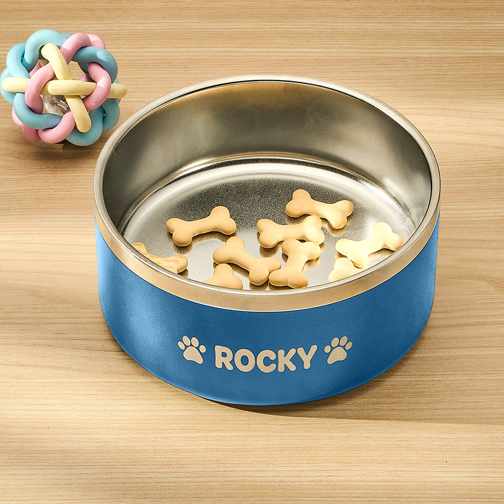 Personalized 32oz Dog Bowl – Custom Name Non-Slip Water & Food Dish Gift for Dog Moms