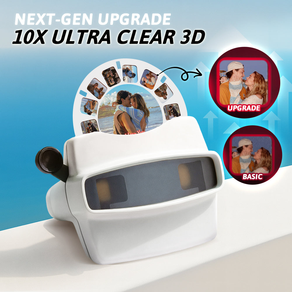 Custom 3D Viewfinder and Reel 10x Ultra-Clear 3D Upgraded Version Personalized Christmas Gifts Text and Photo Viewer with Your Own Photos