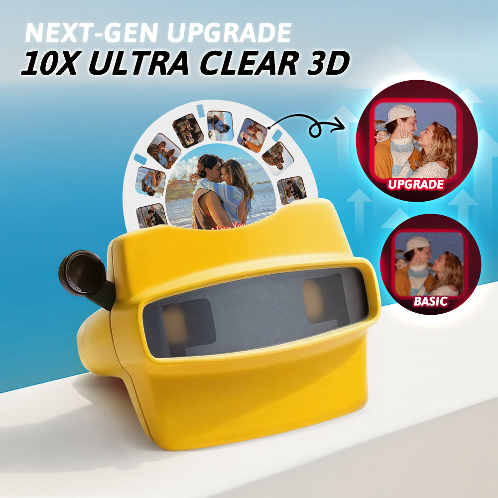 Custom 3D Viewfinder and Reel 10x Ultra-Clear 3D Upgraded Version Personalized Christmas Gifts Text and Photo Viewer with Your Own Photos