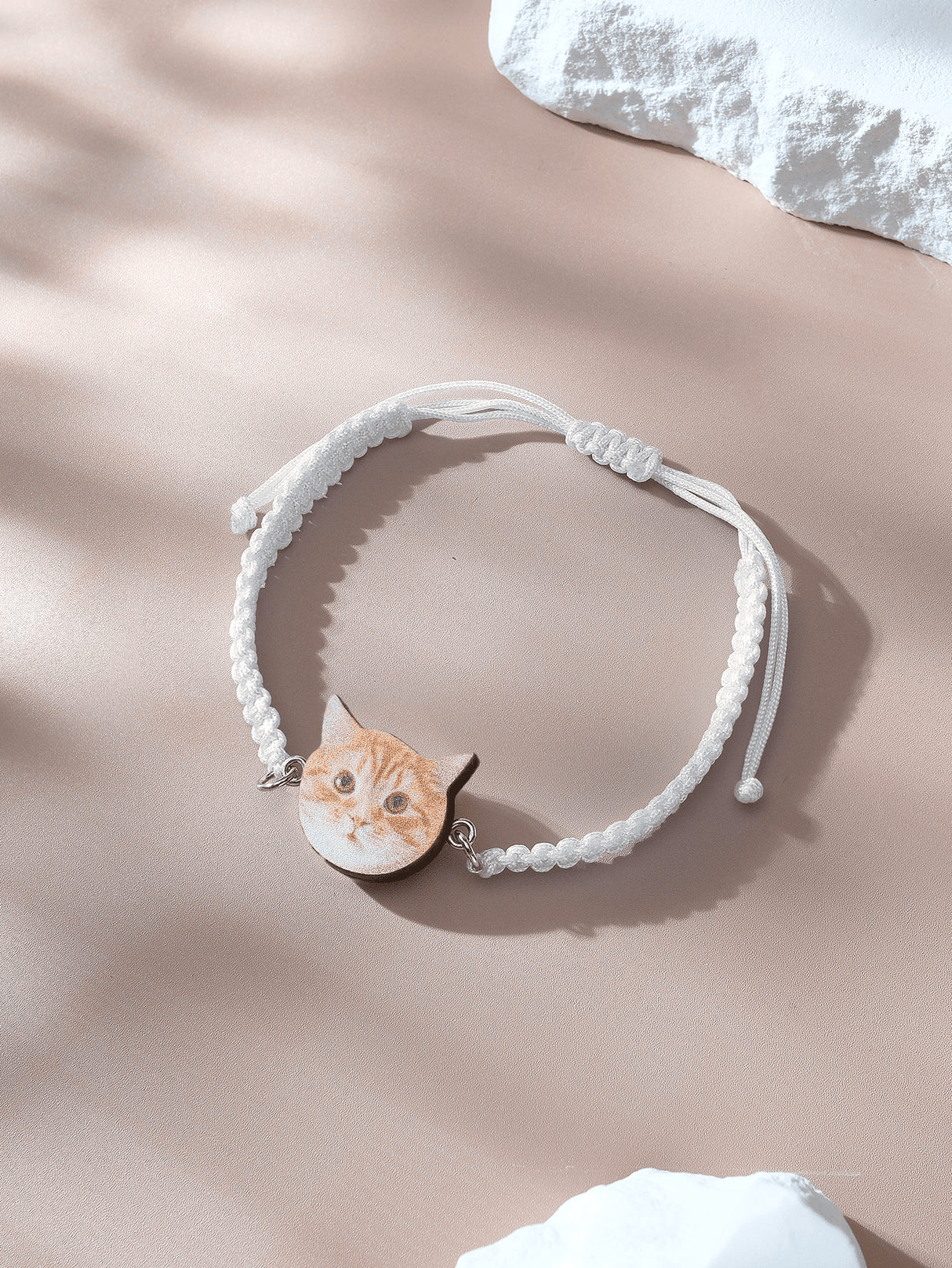 Personalized Pet Portrait Adjustable Braided Bracelet Birthday Gift for Pet Lover