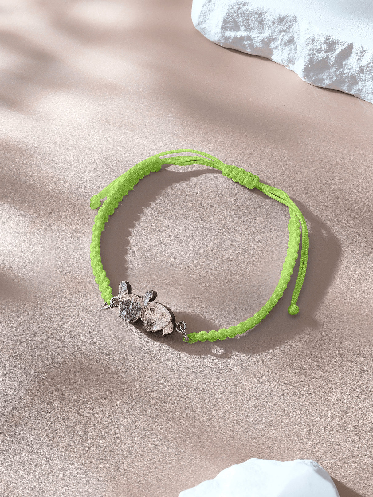 Personalized Pet Portrait Adjustable Braided Bracelet Birthday Gift for Pet Lover