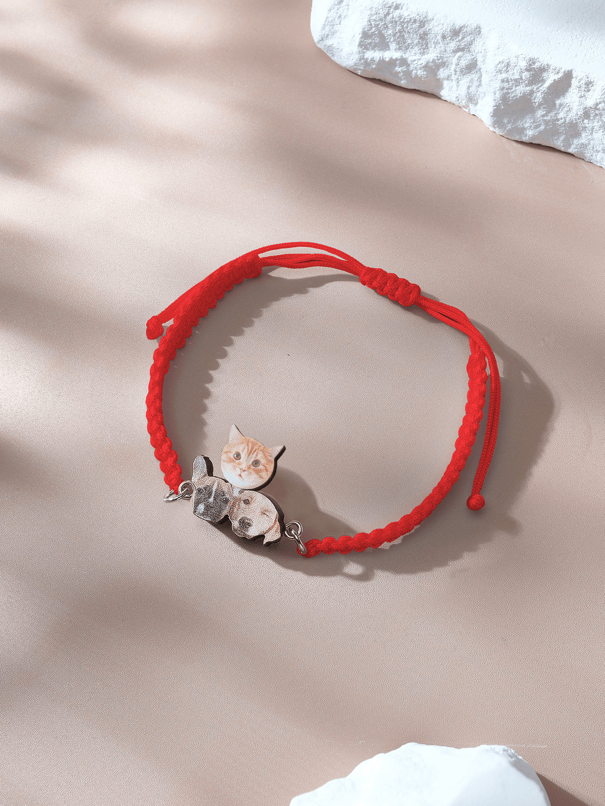 Personalized Pet Portrait Adjustable Braided Bracelet Birthday Gift for Pet Lover