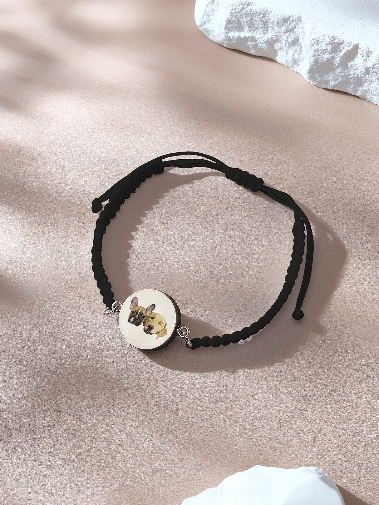 Personalized Pet Portrait Adjustable Braided Bracelet Birthday Gift for Pet Lover