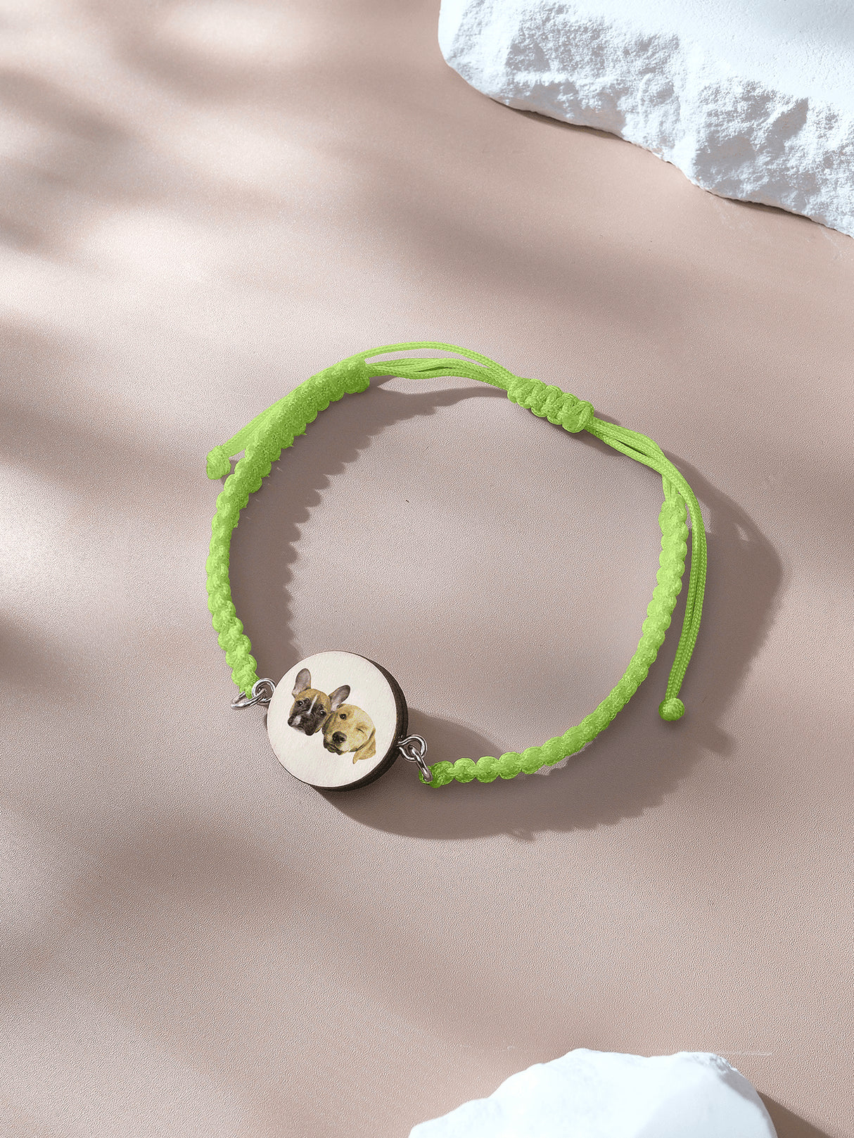 Personalized Pet Portrait Adjustable Braided Bracelet Birthday Gift for Pet Lover