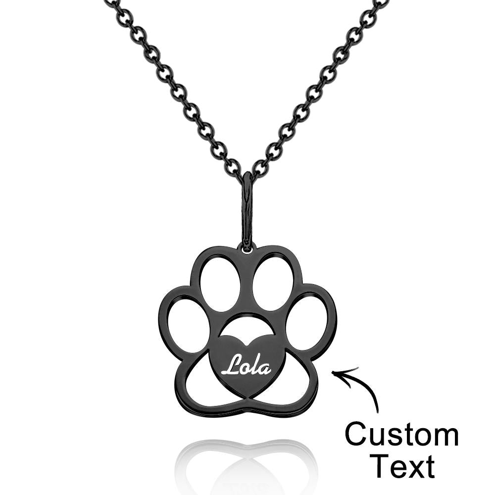 Custom Paw Print Name Necklace