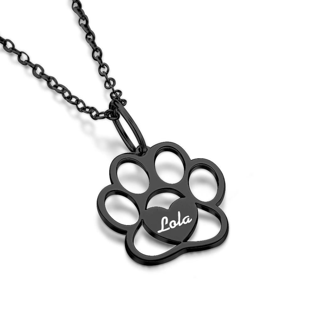 Custom Paw Print Name Necklace