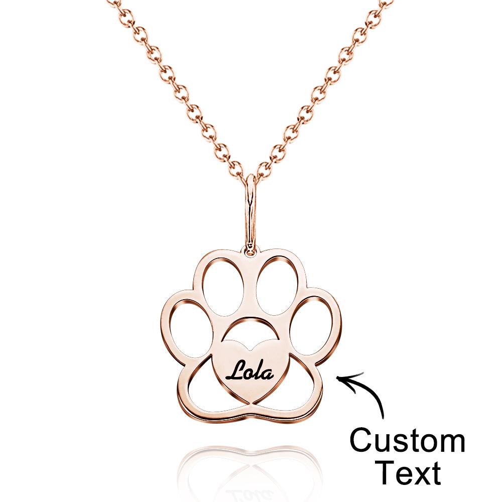 Custom Paw Print Name Necklace