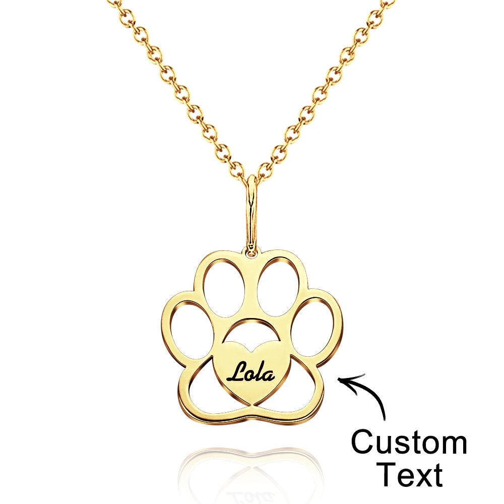 Custom Paw Print Name Necklace