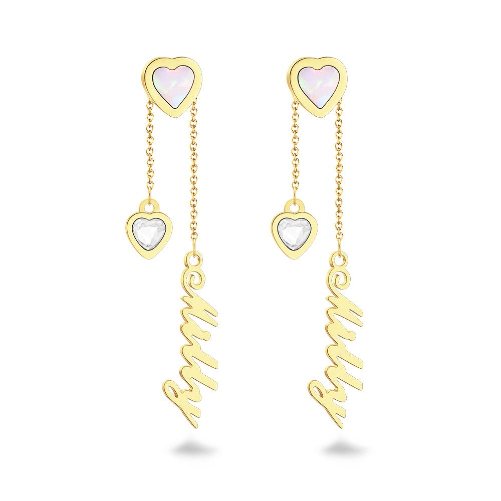 Custom Engraved Earrings Heart-shaped Name Earrings Unique Gift