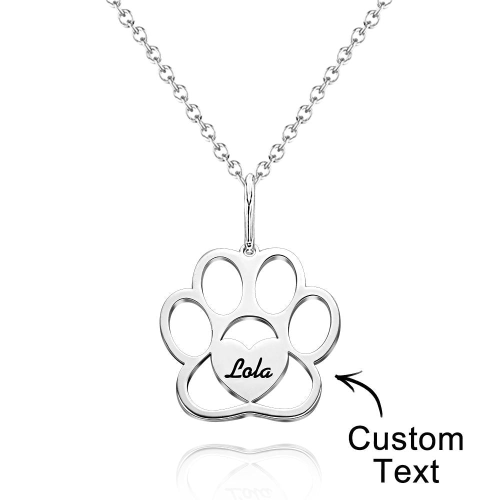 Custom Paw Print Name Necklace