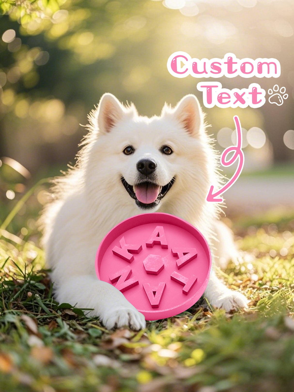 Personalized Slow Feeder Dog Bowl – Custom 3D Printed Name