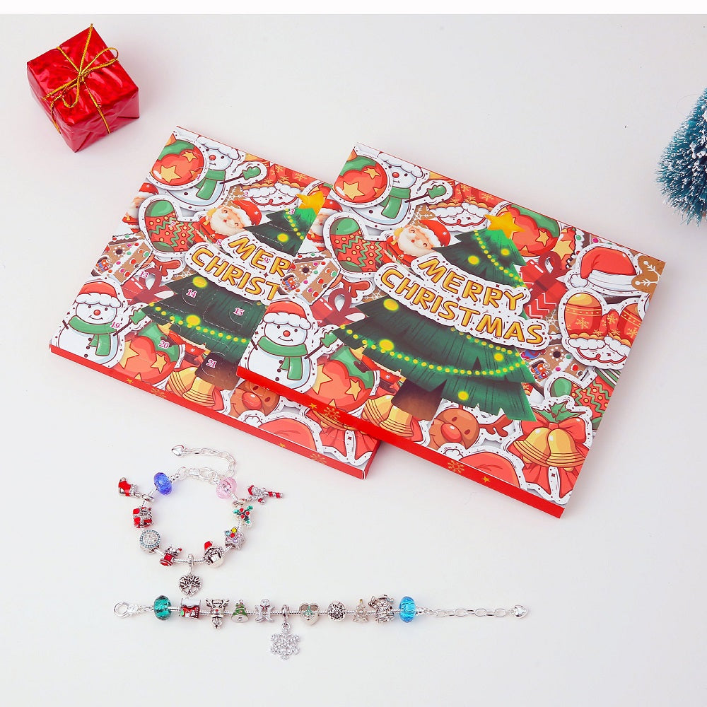 Advent Calendar Charm Box 24 Christmas Countdown Calendar Surprise Blind Box DIY Charms Bracelet Set Christmas Gifts