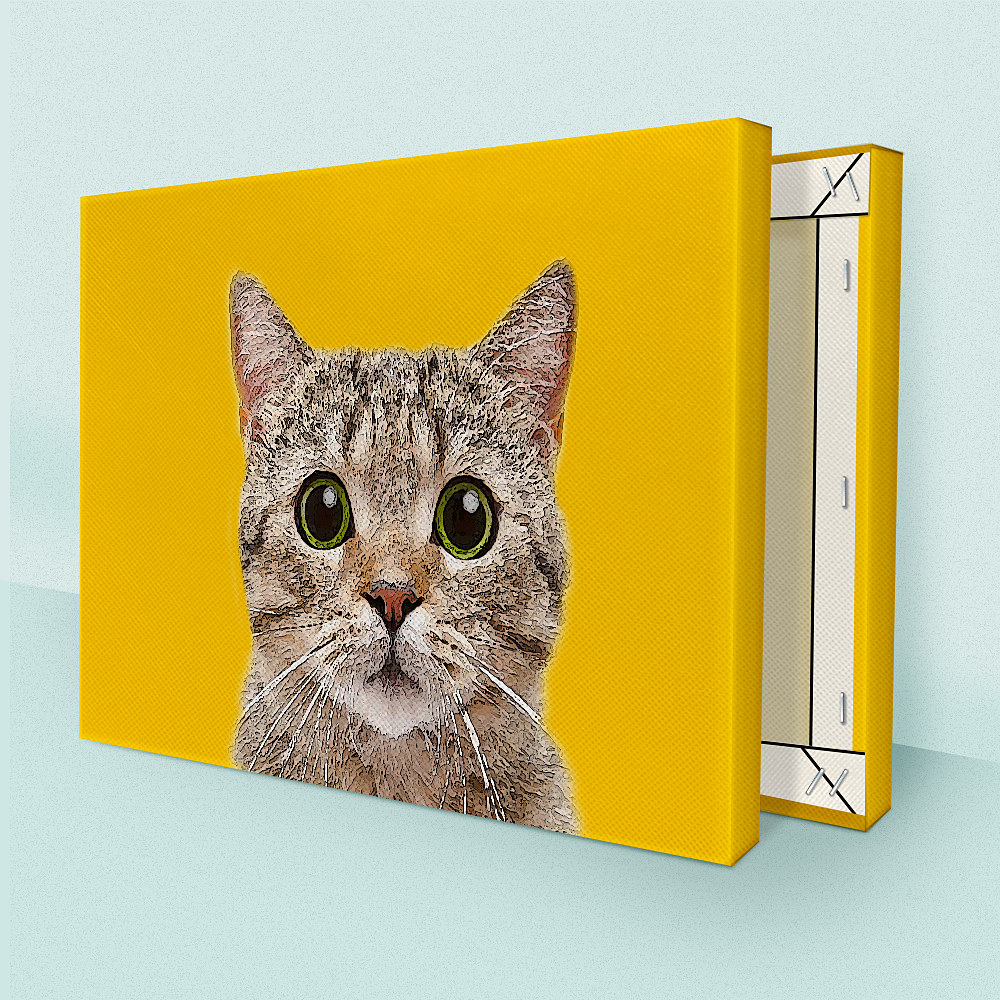 Custom Pet Photo DIY Framed Oil Painting – Personalized Gift for Pet Lovers