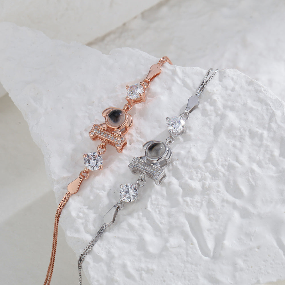 Personalized Dog Pendant Photo Projection Bracelet 925 Sterling Silver