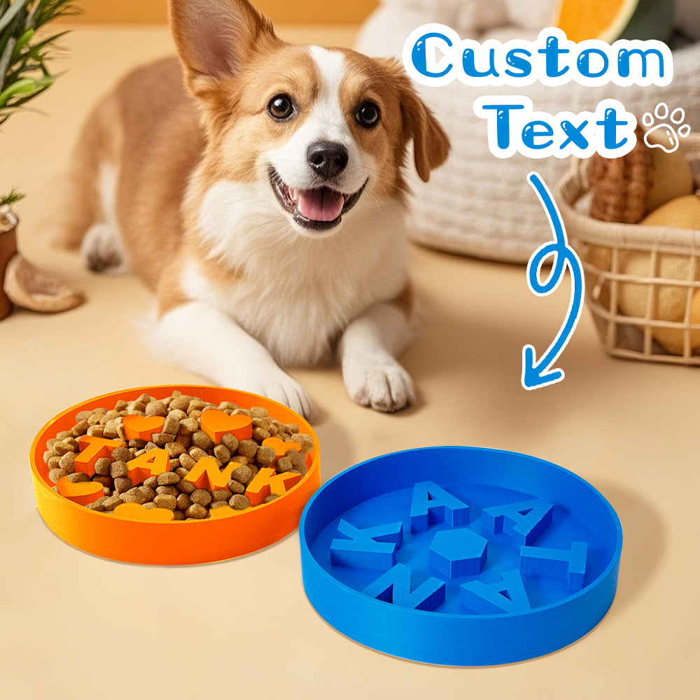 Personalized Slow Feeder Dog Bowl – Custom 3D Printed Name