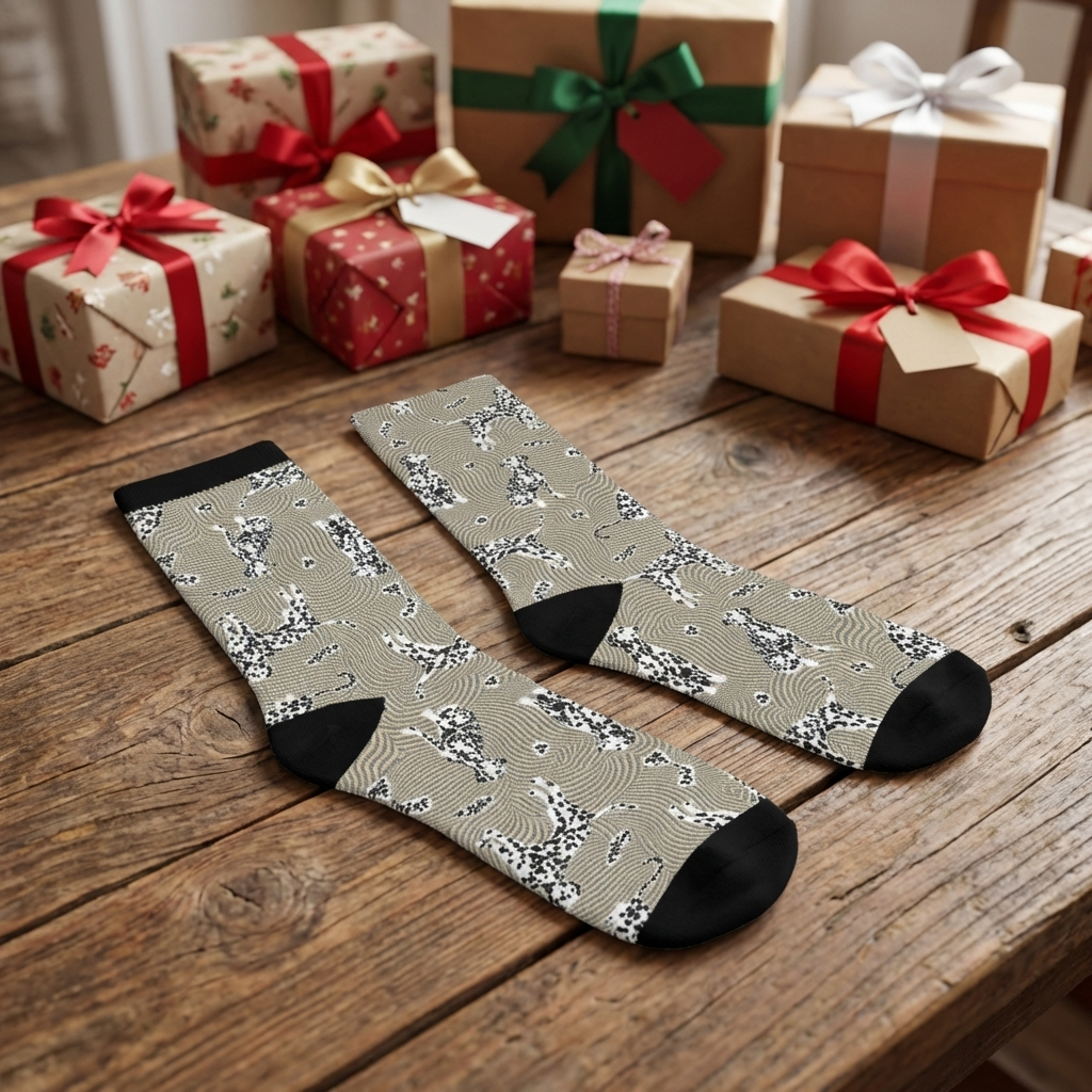 Cozy Dalmatian Crew Socks