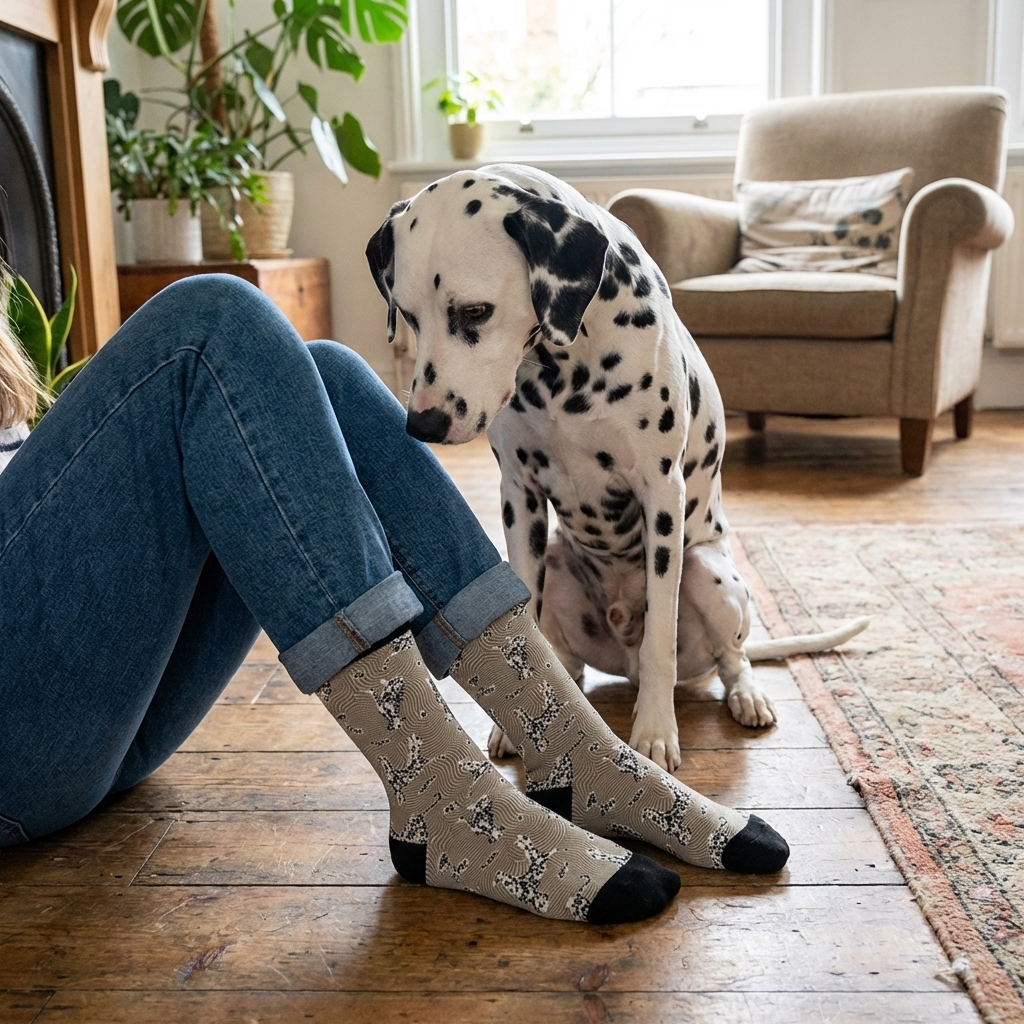 Cozy Dalmatian Crew Socks