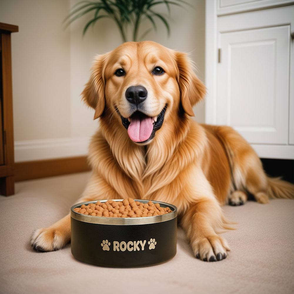 Personalized 32oz Dog Bowl – Custom Name Non-Slip Water & Food Dish Gift for Dog Moms