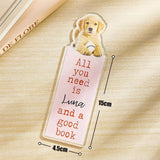 Personalized Pet Photo Acrylic Bookmark – Custom Name Gift for Dog Moms