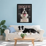 Custom Pet Photo and Names Wooden Frame Custom Canine Magazine Poster Personalized Photo Gift for Pet Lovers