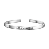 Custom Text Engraved Bangle Women's Cuff Bracelet
