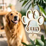Personalized Dog Paw Pet Memorial Ornament with Name Dog Christmas Ornaments Gift for Pet Lovers
