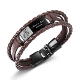 Custom Photo Men's Bracelet PU Leather Engraved Name and Date Men's Bracelet Best Valentine's Day Gift for Him