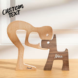 Personalized Wooden Dog Name Carving – Custom Table Décor Gift for Dog Moms
