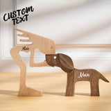 Personalized Wooden Dog Name Carving – Custom Table Décor Gift for Dog Moms