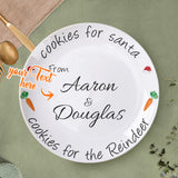 Personalised Party Tableware Custom Name Round Ceramic Dinner Plate Christmas Gifts For Family