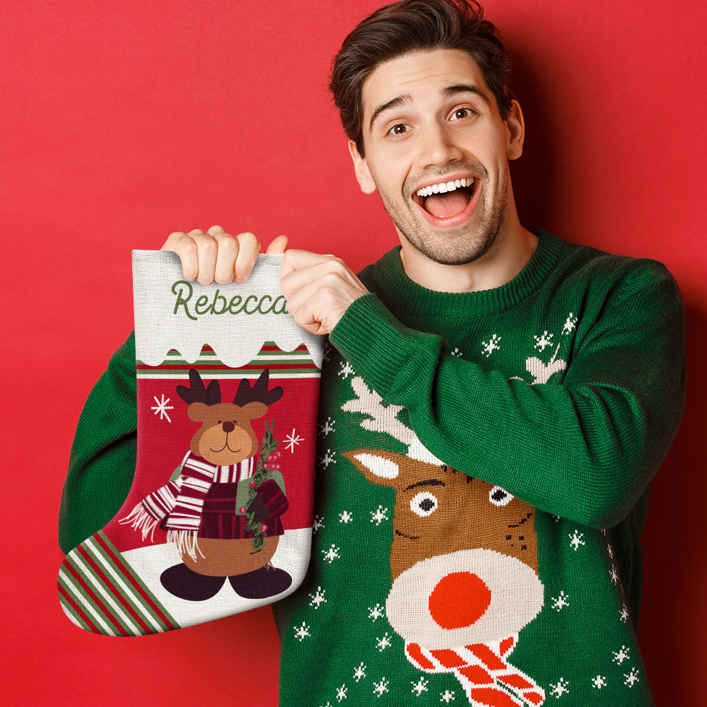 Personalized Name Christmas Stockings Custom Text Christmas Gifts