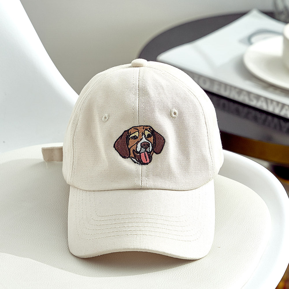 Custom Embroidered Dog Photo Hat – Personalized Gift for Dog Moms