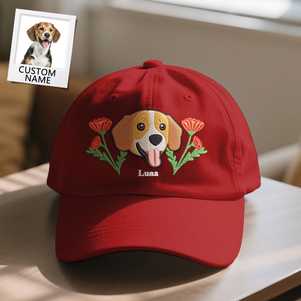 Personalized Pet Name Baseball Cap – Embroidered-Style Printed Design Custom Hat for Pet Lovers